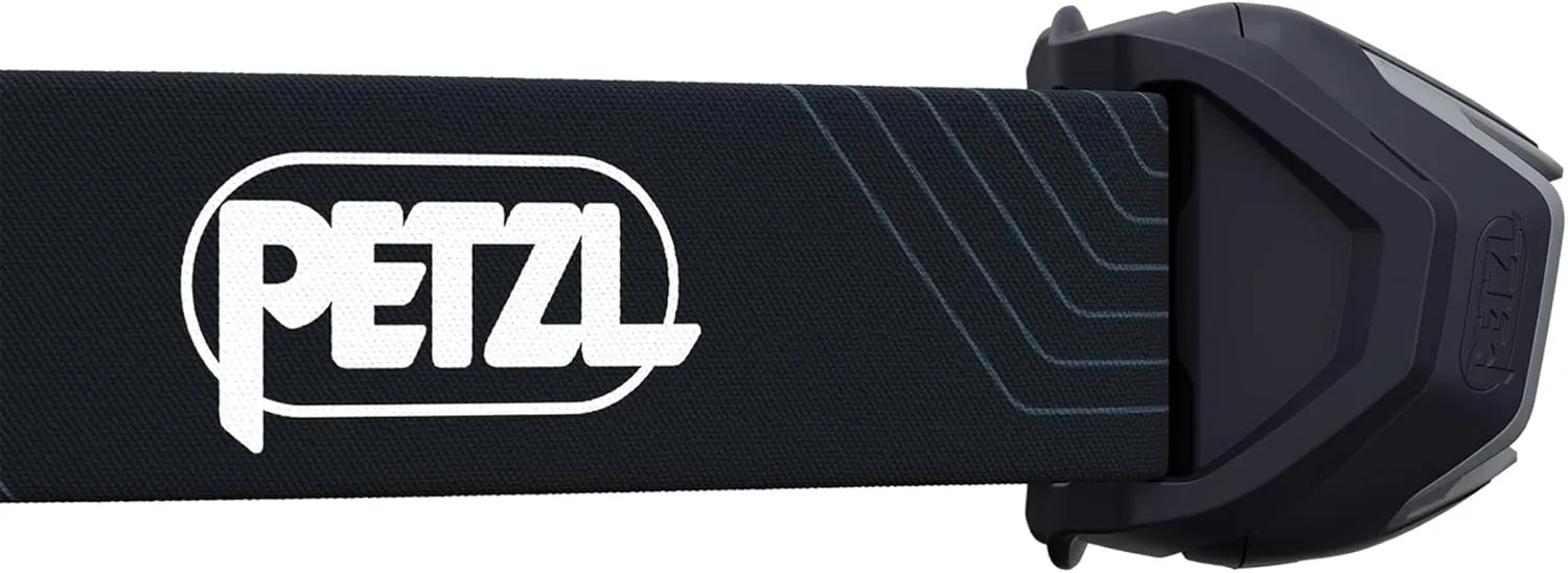 PETZL ACTIK Headlamp - Powerful 450 Lumen Light with Red Lighting, for Hiking, Climbing, Running, and Camping - Grey