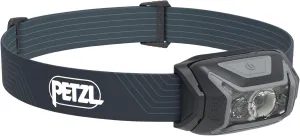 PETZL ACTIK Headlamp - Powerful 450 Lumen Light with Red Lighting, for Hiking, Climbing, Running, and Camping - Grey