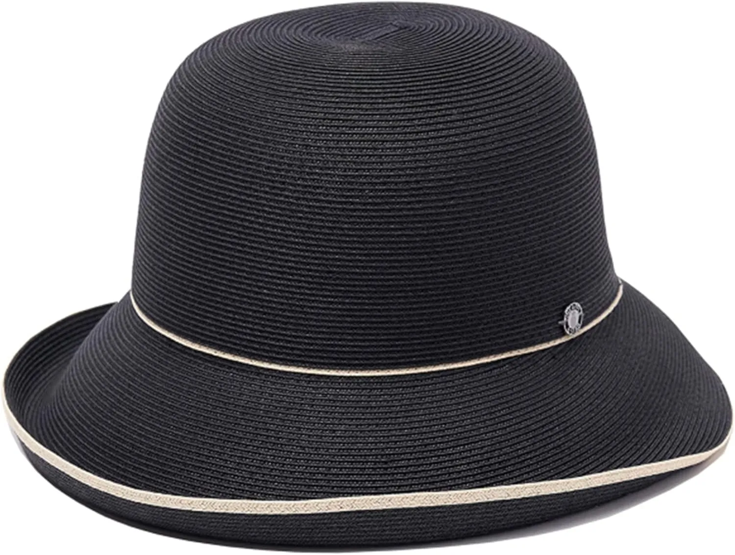 Pineapple&Star Maures Cloche Bucket Straw Sun Hat Fine Braid UPF 50  for Women
