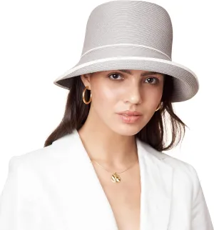 Pineapple&Star Maures Cloche Bucket Straw Sun Hat Fine Braid UPF 50  for Women