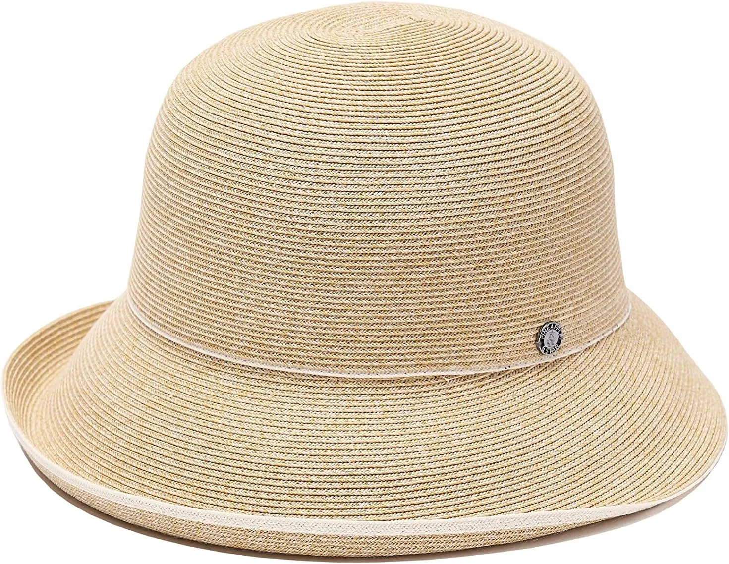 Pineapple&Star Maures Cloche Bucket Straw Sun Hat Fine Braid UPF 50  for Women