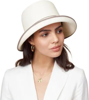 Pineapple&Star Maures Cloche Bucket Straw Sun Hat Fine Braid UPF 50  for Women