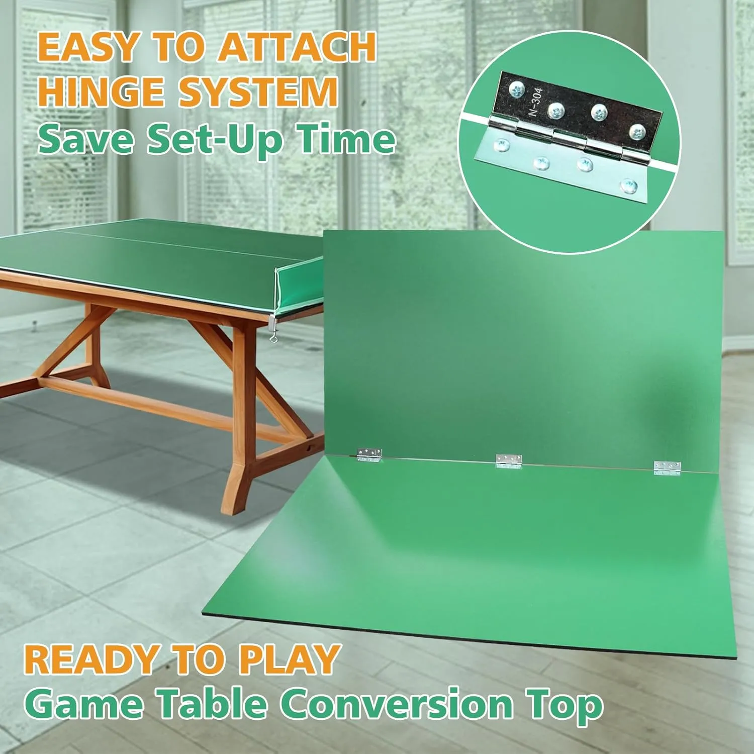 Ping Pong Table Top for Billiard Table, 7FT/8FT/9FT Foldable Table Tennis Table Topper for Pool Table, Indoor Outdoor Table Tennis Conversion Top w/Net & Premium Foam Padding