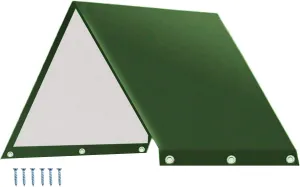 Playground Replacement Canopy,52" x 89" Outdoor Swingset Shade Kids Playground Roof Canopy Waterproof Cover Replacement Tarp Sunshade UV Protection,Kids Playground Roof Canopy (DarkGreen)