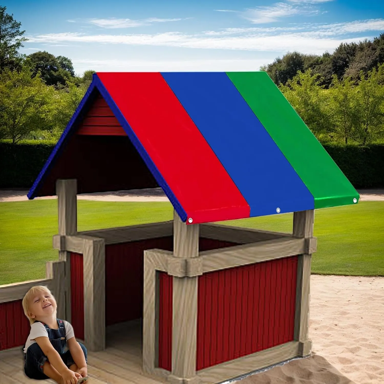 Playhouse Protection Swing Set - Playground Replacement Tarp, Uv-Resistant Playsets Shade Cover | 132x226cm/51.97x88.98 Inch Outdoor Playsets Decoration, Yard Discovery Accessories for Community Park
