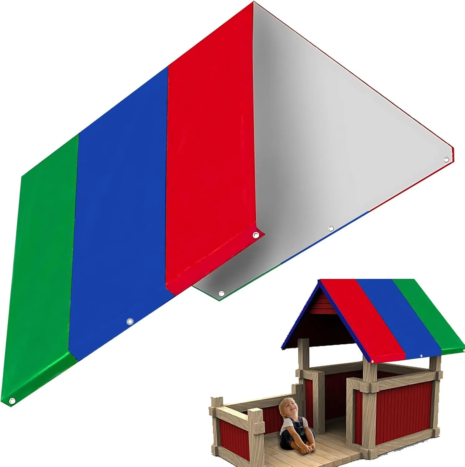 Playhouse Protection Swing Set - Playground Replacement Tarp, Uv-Resistant Playsets Shade Cover | 132x226cm/51.97x88.98 Inch Outdoor Playsets Decoration, Yard Discovery Accessories for Community Park