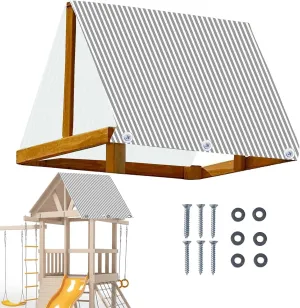 Playset Canopy - Playground Shade Tarp, Waterproof Sun Shelter | Heavy Duty Playhouse Replacement Shade, Backyard Swing Set Roof, Waterproof UV Resistant Shade Sail for Kids Equipment