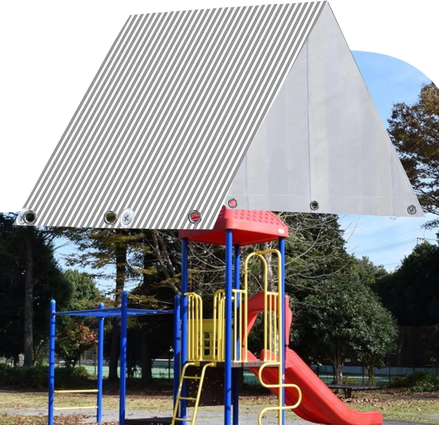 Playset Canopy - Playground Shade Tarp, Waterproof Sun Shelter | Heavy Duty Playhouse Replacement Shade, Backyard Swing Set Roof, Waterproof UV Resistant Shade Sail for Kids Equipment