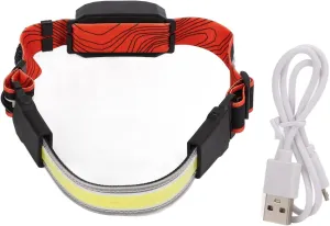 plplaaoo COB Headlight Rechargeable High Bright Adjustable Headlamp with USB Charging for Night Running Camping Hiking Cycling ABS Material 350 Lm Brightness