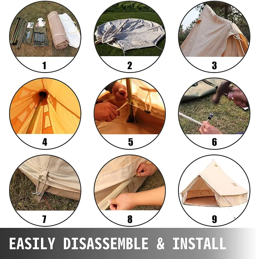 Pop Up Family Camping Tent with Instant Setup, Waterproof & UV Resistant Instant Tent Breathable 3-5 Person Cabin Huge Tent with Carry Bag for Outdoor Family Camping & Hunting