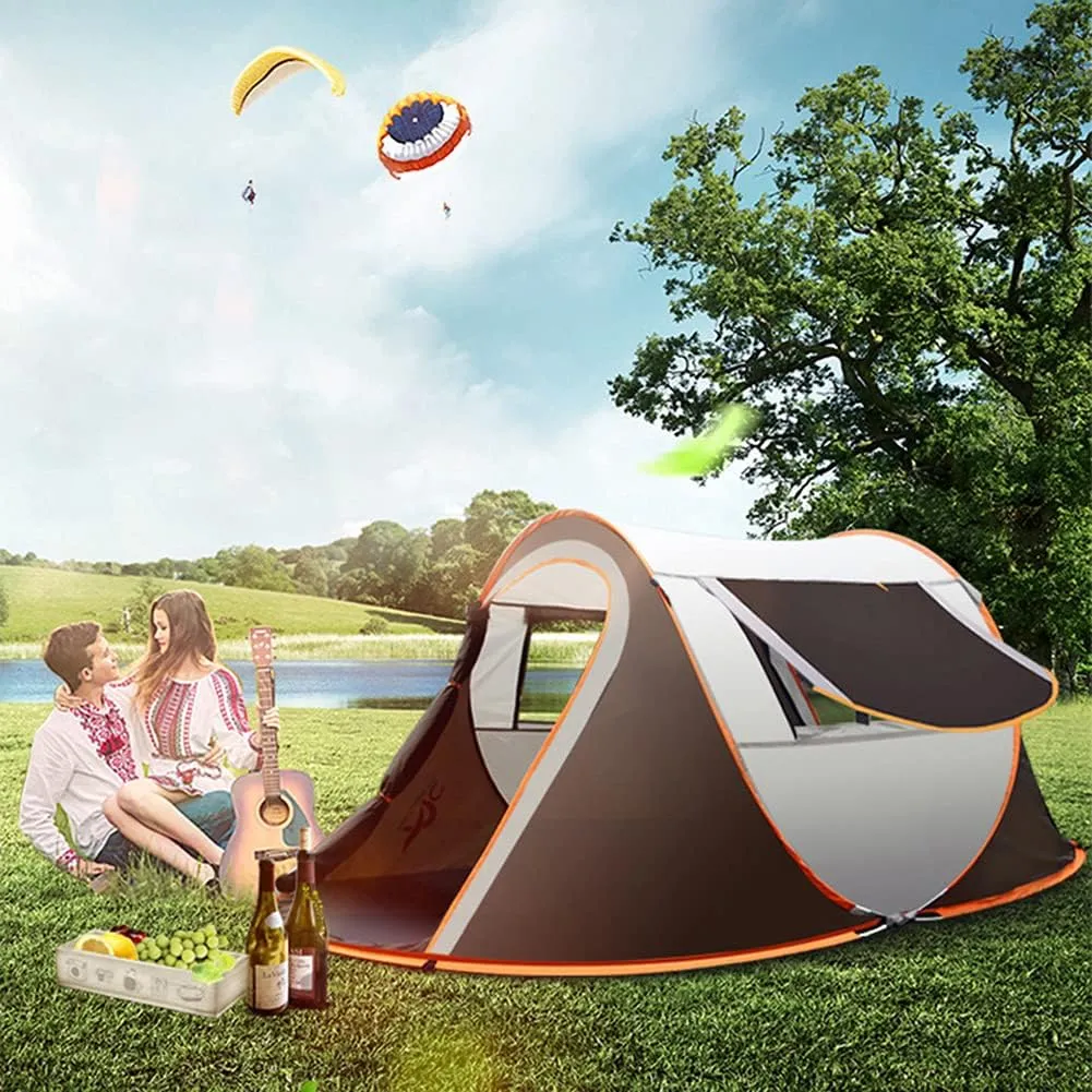 Pop Up Tent Fully Automatic Compact Dome Tent with Carry Bag Ideal for Camping Garden Hiking Lightweight Family Tent Self-Driving Beach Tent