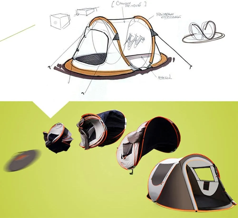 Pop Up Tent Fully Automatic Compact Dome Tent with Carry Bag Ideal for Camping Garden Hiking Lightweight Family Tent Self-Driving Beach Tent