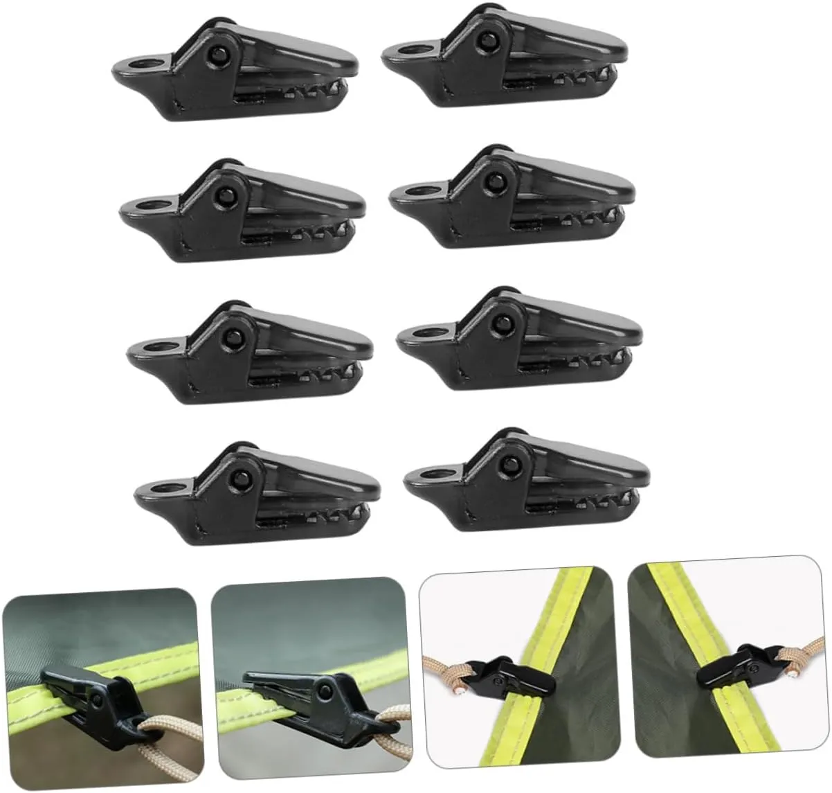 POPETPOP 3sets Double-Layer Waterproof Tent Ground Tarp Clip Small Camping Tent Accessories Easy Install 50pcs*3