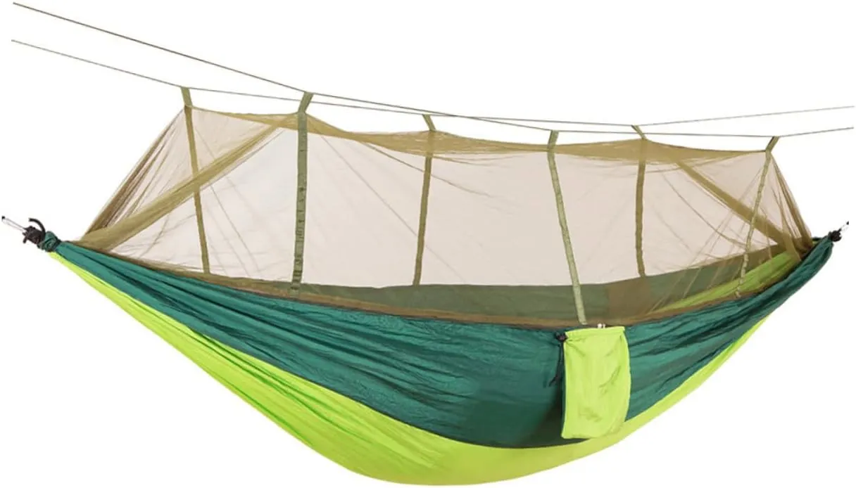POPETPOP Hammock Rain Fly Tent Tarp Compact Lightweight Survival Gear for Camping Backpacking Easy to Set Up Tent with Stakes Dark Green Green