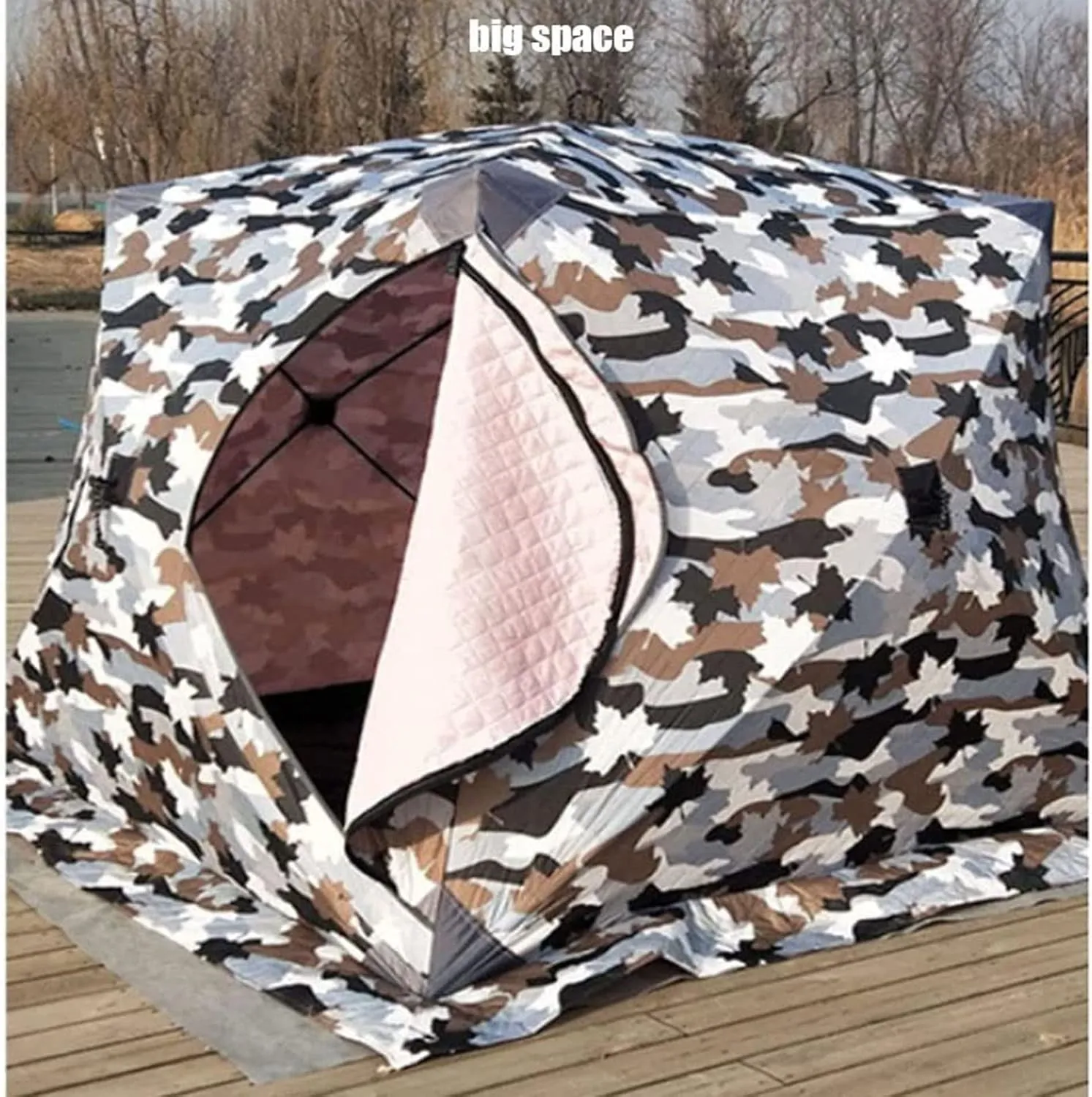 Portable 3 Person Ice Fishing Tent Lightweight Tent, Insulated Ice Fishing Shelter Ice Fishing Shanty for Ice Fishing Camping Travel (A 180x180x140cm)