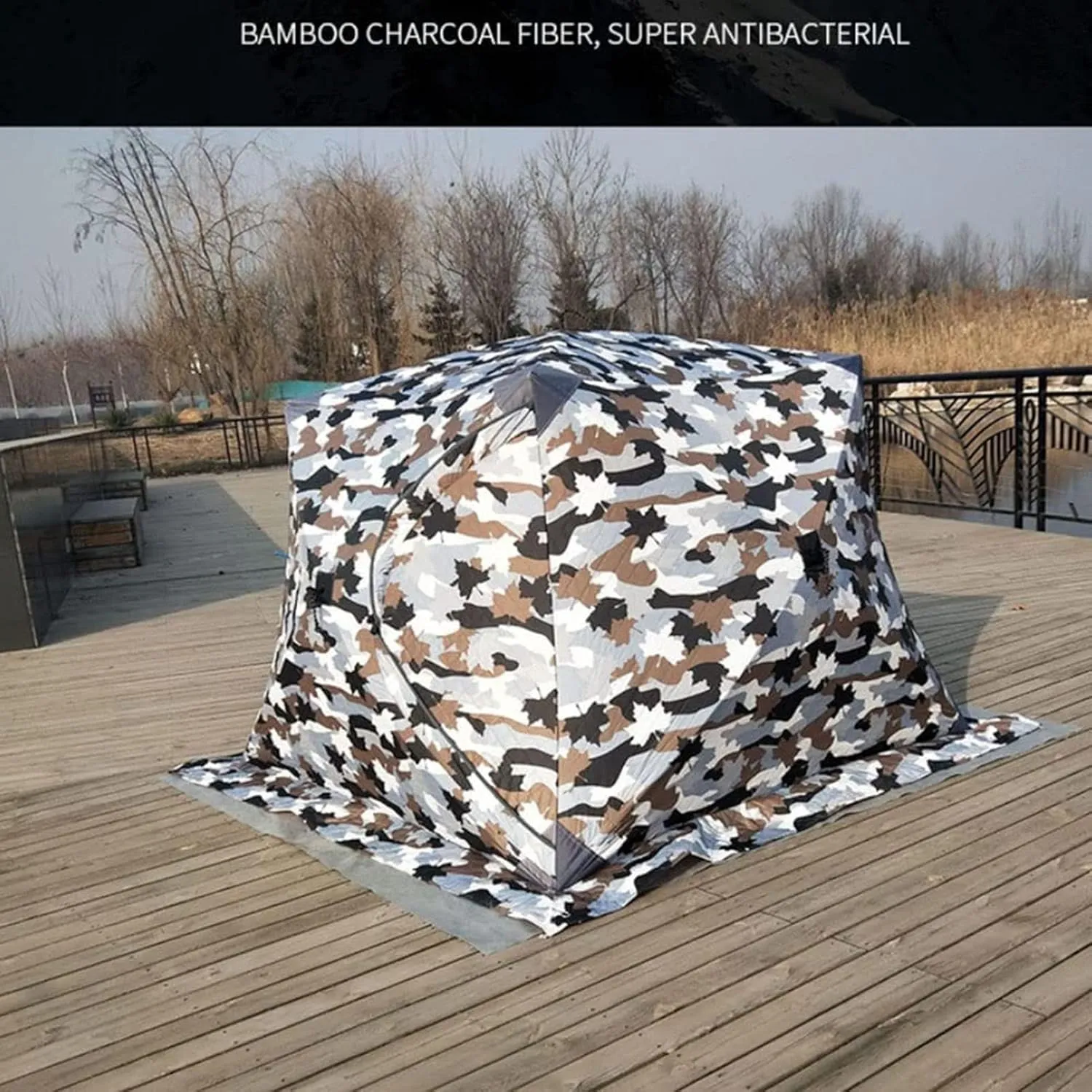 Portable 3 Person Ice Fishing Tent Lightweight Tent, Insulated Ice Fishing Shelter Ice Fishing Shanty for Ice Fishing Camping Travel (A 180x180x140cm)