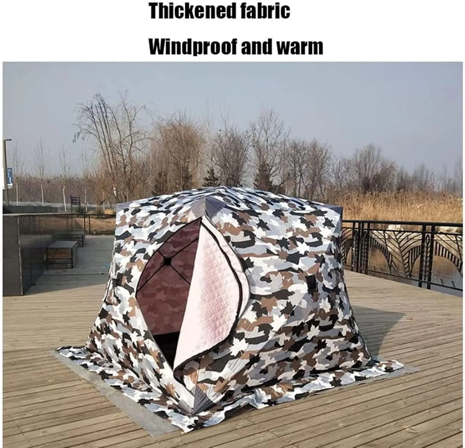 Portable 3 Person Ice Fishing Tent Lightweight Tent, Insulated Ice Fishing Shelter Ice Fishing Shanty for Ice Fishing Camping Travel (A 180x180x140cm)