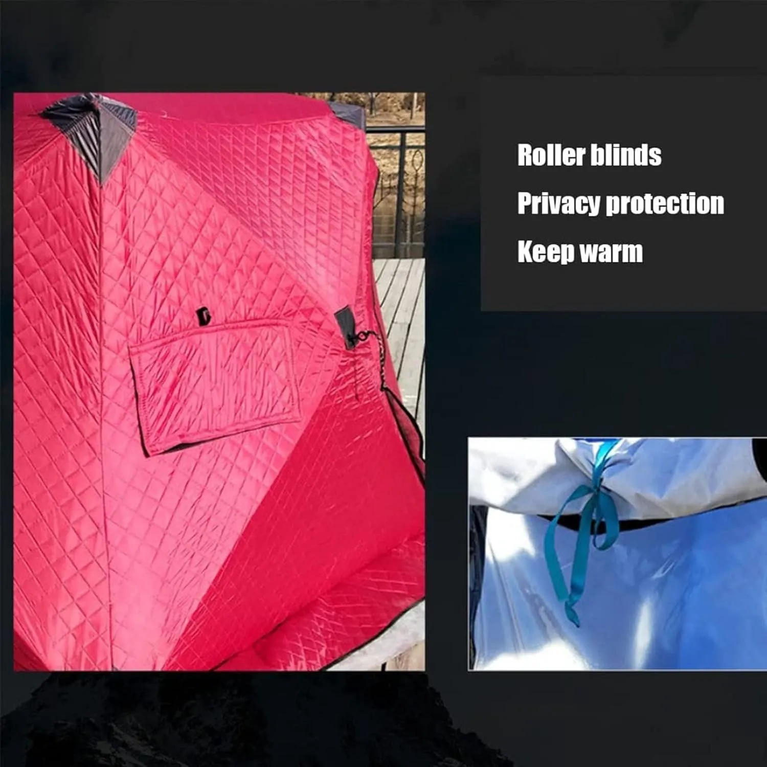 Portable 3 Person Ice Fishing Tent Lightweight Tent, Insulated Ice Fishing Shelter Ice Fishing Shanty for Ice Fishing Camping Travel (A 180x180x140cm)