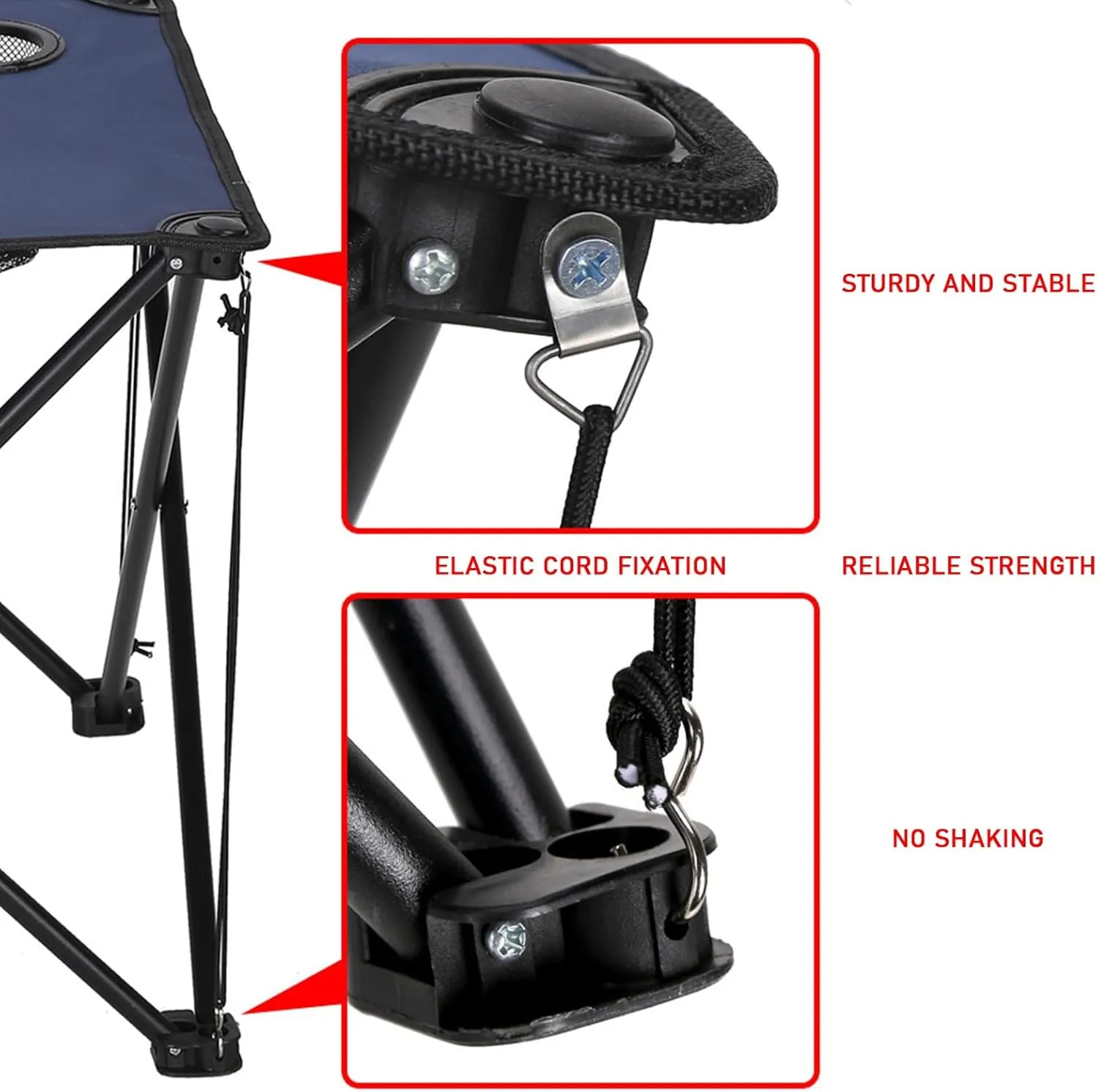 Portable Camping Folding Table with Storage Bag, 600D Oxford Lightweight Folding Picnic Table with 2 Cup Holders, Small Beach Table for Outdoor Indoor Grill Hiking BBQ
