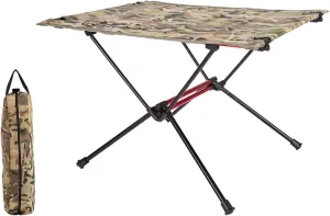 Portable Camping Table, Aluminum Folding Table Ultralight Camp Table Prefect for Outdoor, Picnic, BBQ, Festival, Beach, Home Garden Use - Camo