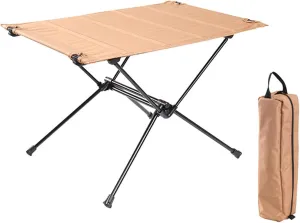 Portable Camping Table, Lightweight Folding Oxford Fabric Aluminum Table Small Compact Camp Table with Carry Bag for Indoor Outdoor Grill Picnic Fishing Travel Hiking,A