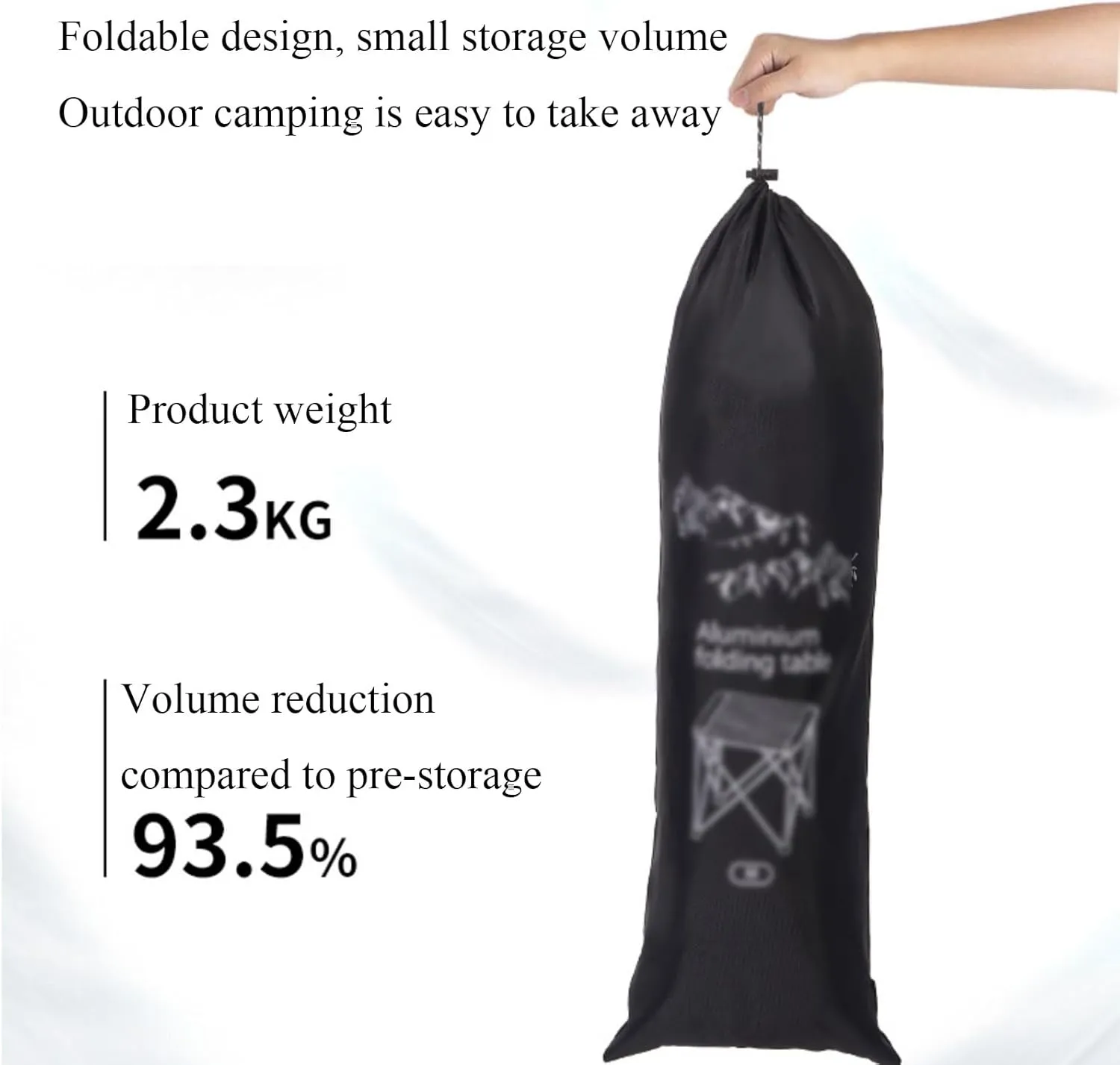 Portable Camping Table, Lightweight Folding Table, Easy to Carry, Perfect for Outdoor, Picnic, Cooking, Beach, Hiking,Medium Titanium Color