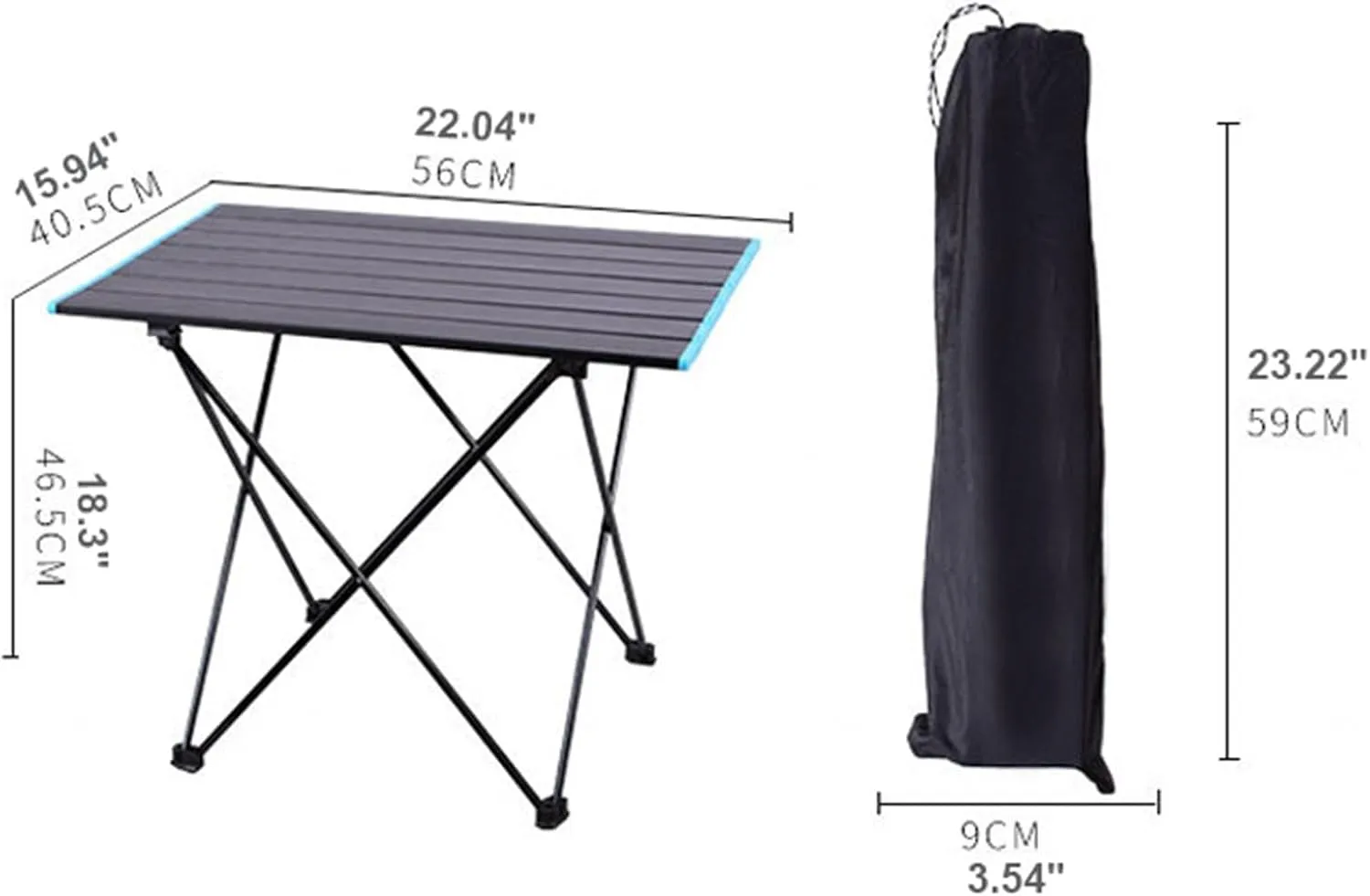 Portable Camping Table with Storage Bag,Folding Ultralight Aluminum Beach Table Picnic Water-Proof Table Camp for Camping Hiking Backpacking Outdoor Picnic,M