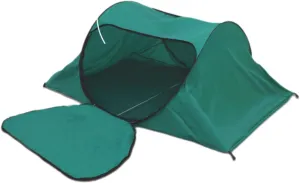 Portable Camping Tent with Double Door Design, Folding Mosquito Net Shelter with Storage Bag, Army Green