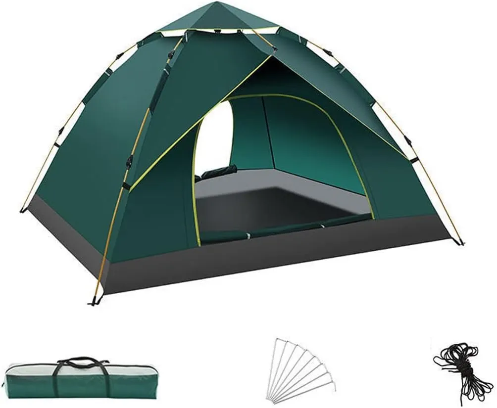 Portable Campitent 3-4 Person Family Tent Instant Portable Camp Tents Shelters Lightweight Waterproof Windproofall Compact Outdoor Tents for Campihikimountaineering