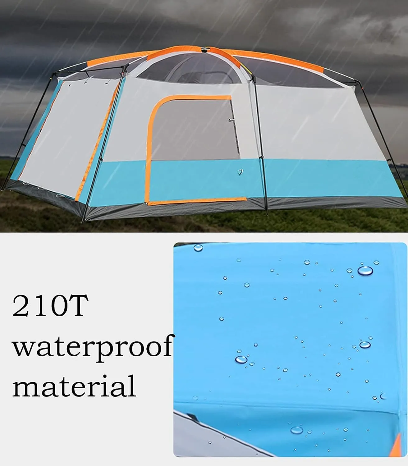 Portable Campitents Shelter Portable with Carry Bag Waterproof Hold 4-6 Persons Instant Setup Pop up Tent with Top Rainfly Doors Mesh Protection for Campihikimountaineering (Orae a