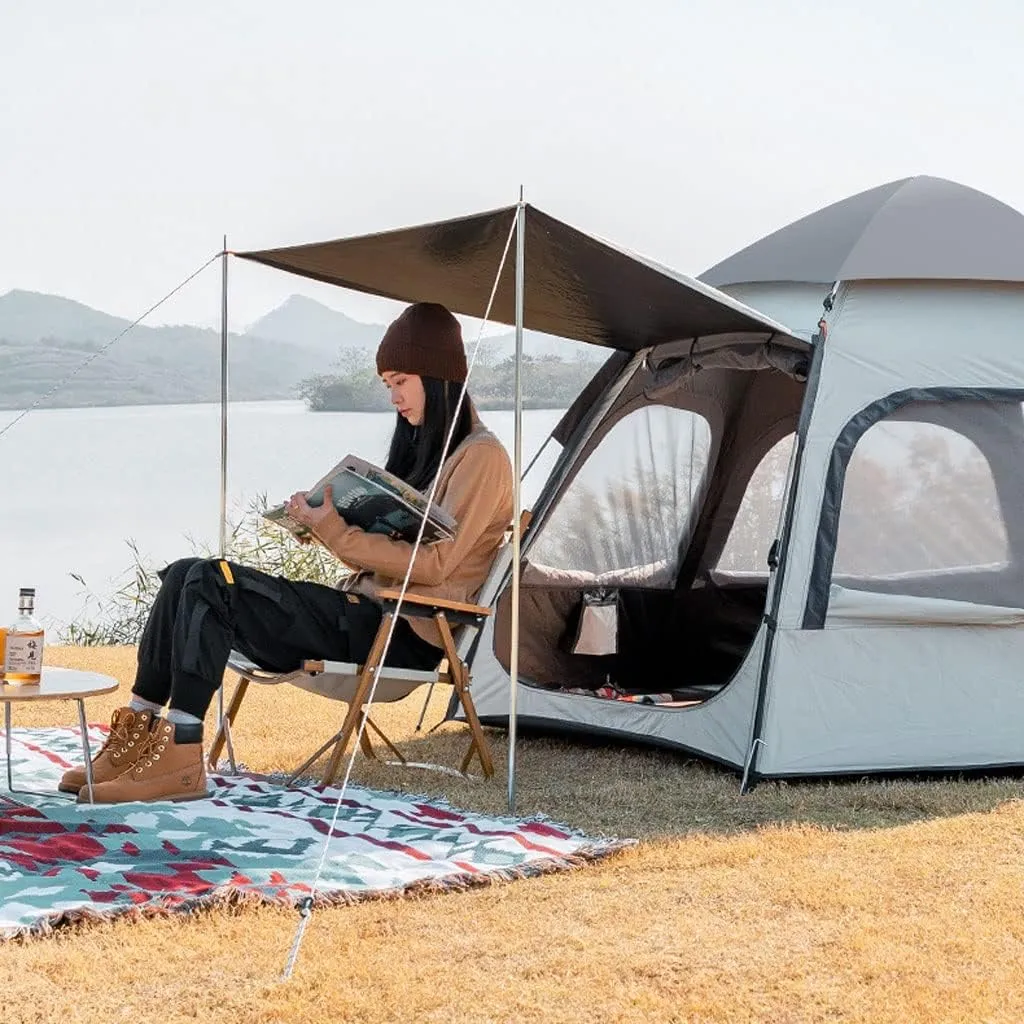 Portable Famlly Campitent Large Waterproof Pop up Tents 4/6 Person Room Cabin Tent Instant Setup with Sun Shade Automatic Aluminum Pole (a a)