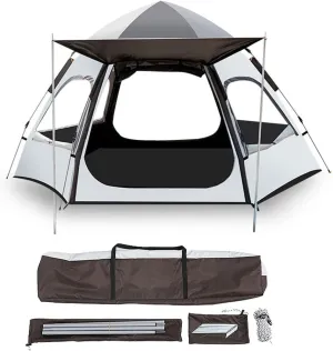 Portable Famlly Campitent Large Waterproof Pop up Tents 4/6 Person Room Cabin Tent Instant Setup with Sun Shade Automatic Aluminum Pole (a a)