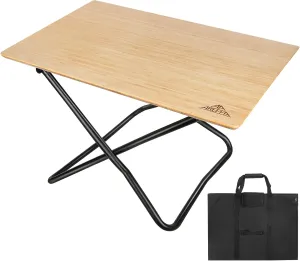 Portable Foldable Picnic Table - Lightweight Bamboo Tabletop for Outdoor, Beach & Backyard Use, Compact Design with Carry Bag - AREFFA