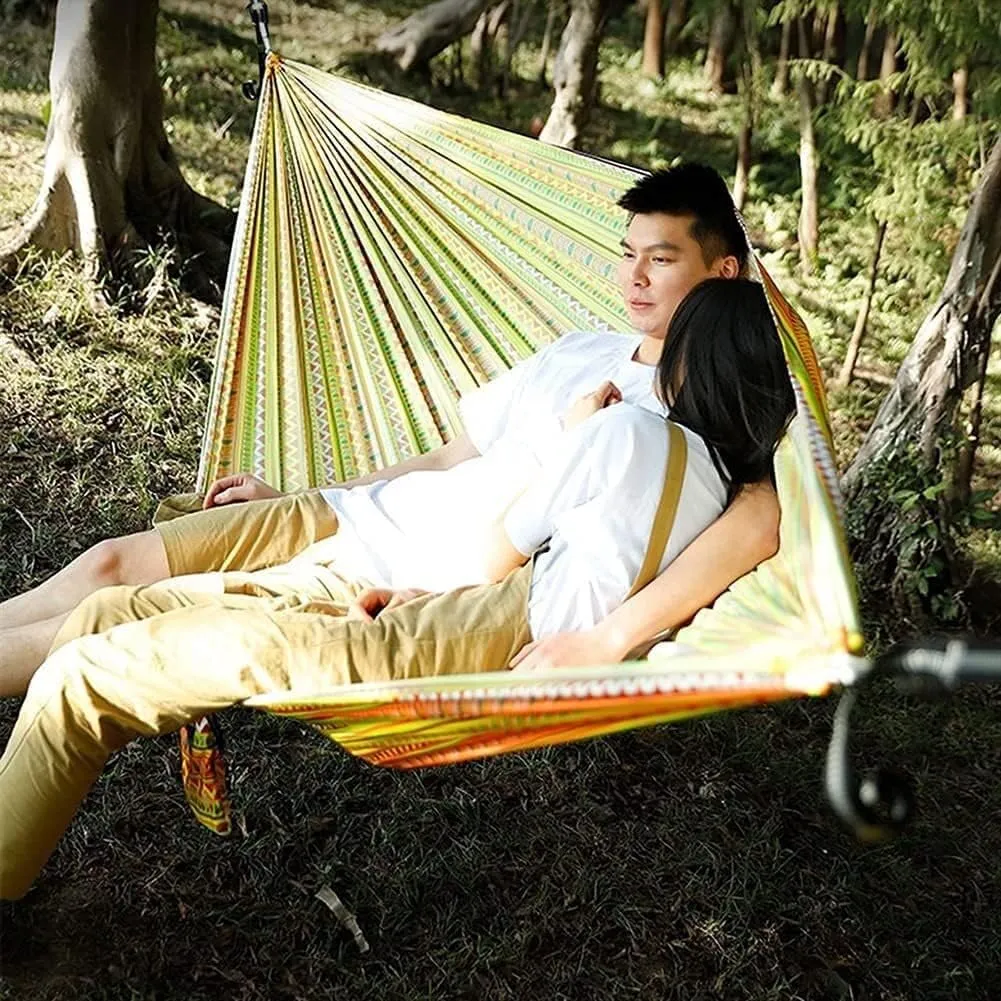 Portable Hammocks Double & Single Hammock Portable Nylon Parachute Hammocks Swing for Indoor Outdoor Garden Hiking Travel Backpacking Hammock for Outdoor(C)