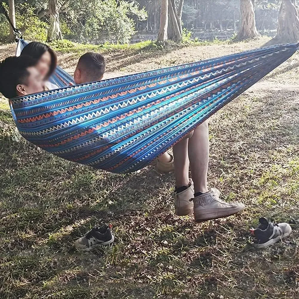 Portable Hammocks Double & Single Hammock Portable Nylon Parachute Hammocks Swing for Indoor Outdoor Garden Hiking Travel Backpacking Hammock for Outdoor(C)