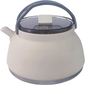 Portable Kettle 1.5L Stainless Steel Silicone Collapsible Kettle with Handle Lid Fixing Strap for Travel Camping Picnic BBQ