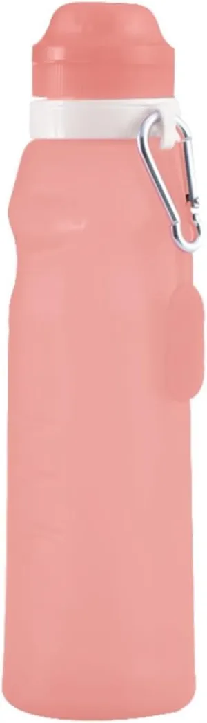 Portable Kettle Water Bottle Fitness Foldable Water Bottle Portable Retractable Silicone Water Bottles Outdoor Travel Drinking Cup Water Bottle (Color : Pink, Size : 600ml)