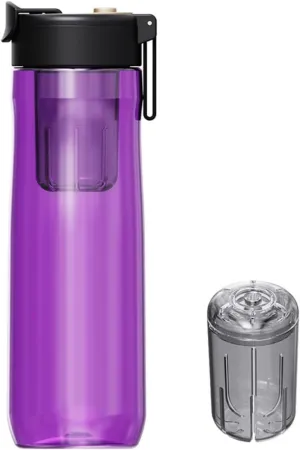 Portable Kettle Water Bottles Travel Insulated Water Bottles Magic Ball Magnetic Teacup T Plastic Large Capacity Sports Water Cup Water bottle ( Color : Purple , Size : 7.5*8.8*24CM(800ML)_2 )