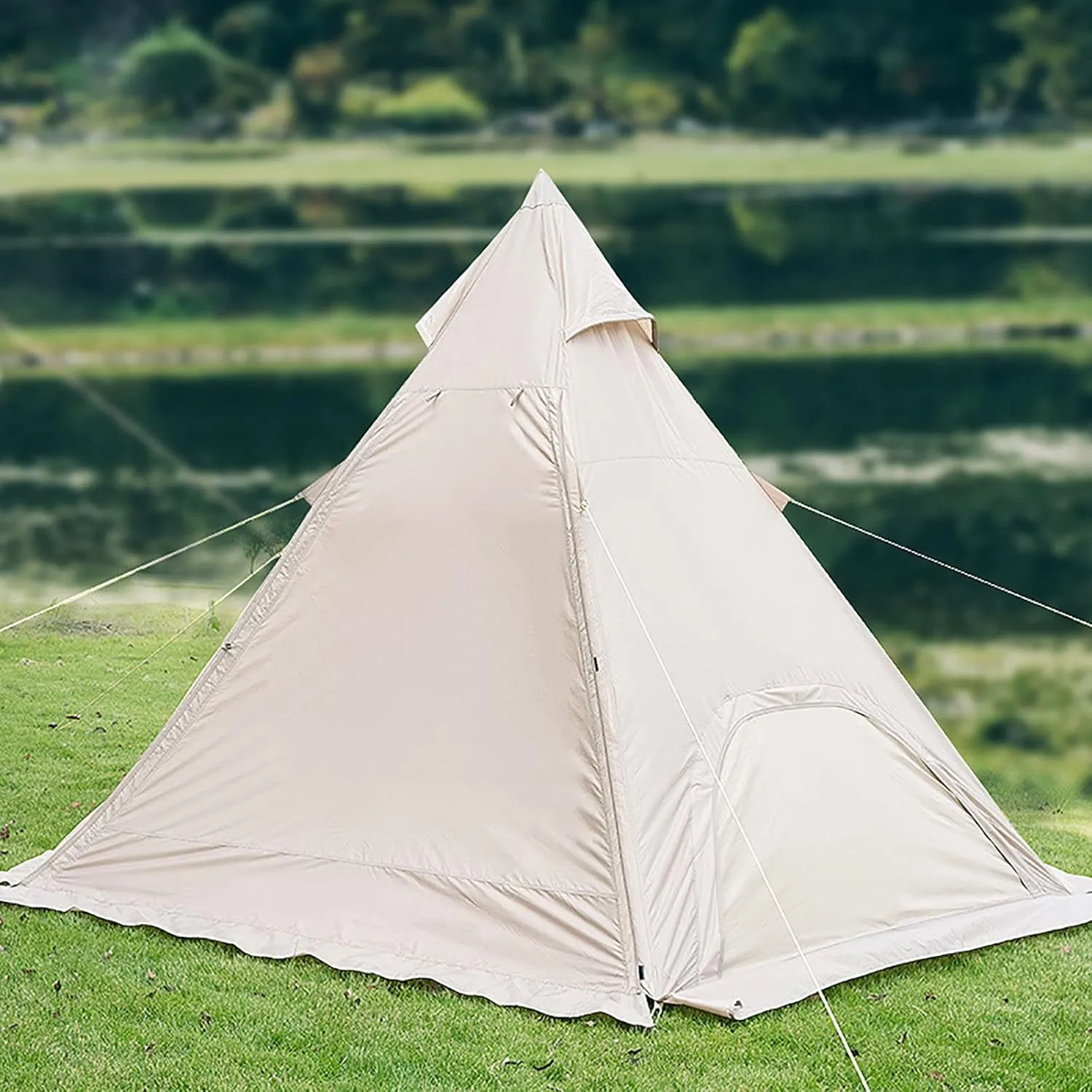 Portable Outdoor Tent, Oxcloth Waterproof Tent, Famlly Campitent Quick Set up Tent for Beach, Traveling, Hiking, Mountaineering, Outdoor Activities (3-4 Persons) (Green a)