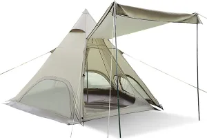 Portable Outdoor Tent, Oxcloth Waterproof Tent, Famlly Campitent Quick Set up Tent for Beach, Traveling, Hiking, Mountaineering, Outdoor Activities (3-4 Persons) (Green a)