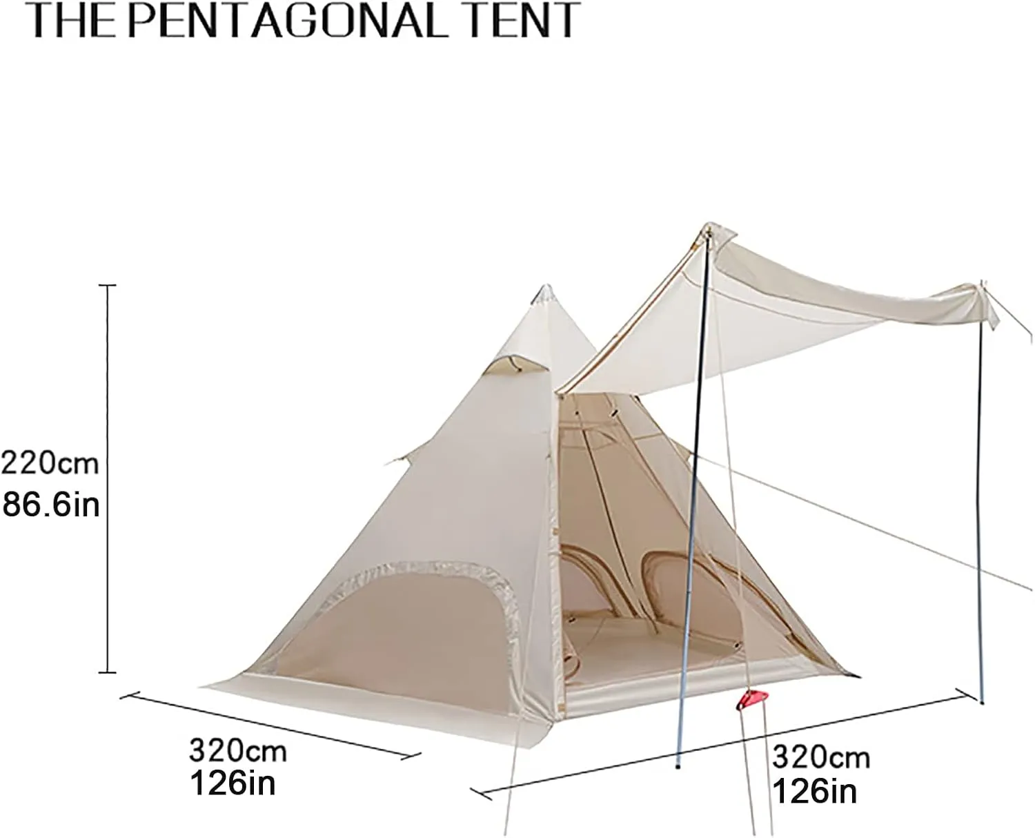 Portable Outdoor Tent, Oxcloth Waterproof Tent, Famlly Campitent Quick Set up Tent for Beach, Traveling, Hiking, Mountaineering, Outdoor Activities (3-4 Persons) (Green a)