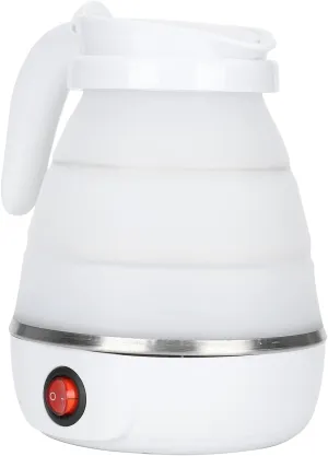 Portable Silicone Folding Water Boiler 400W Electric Kettle for Household Travel (White)