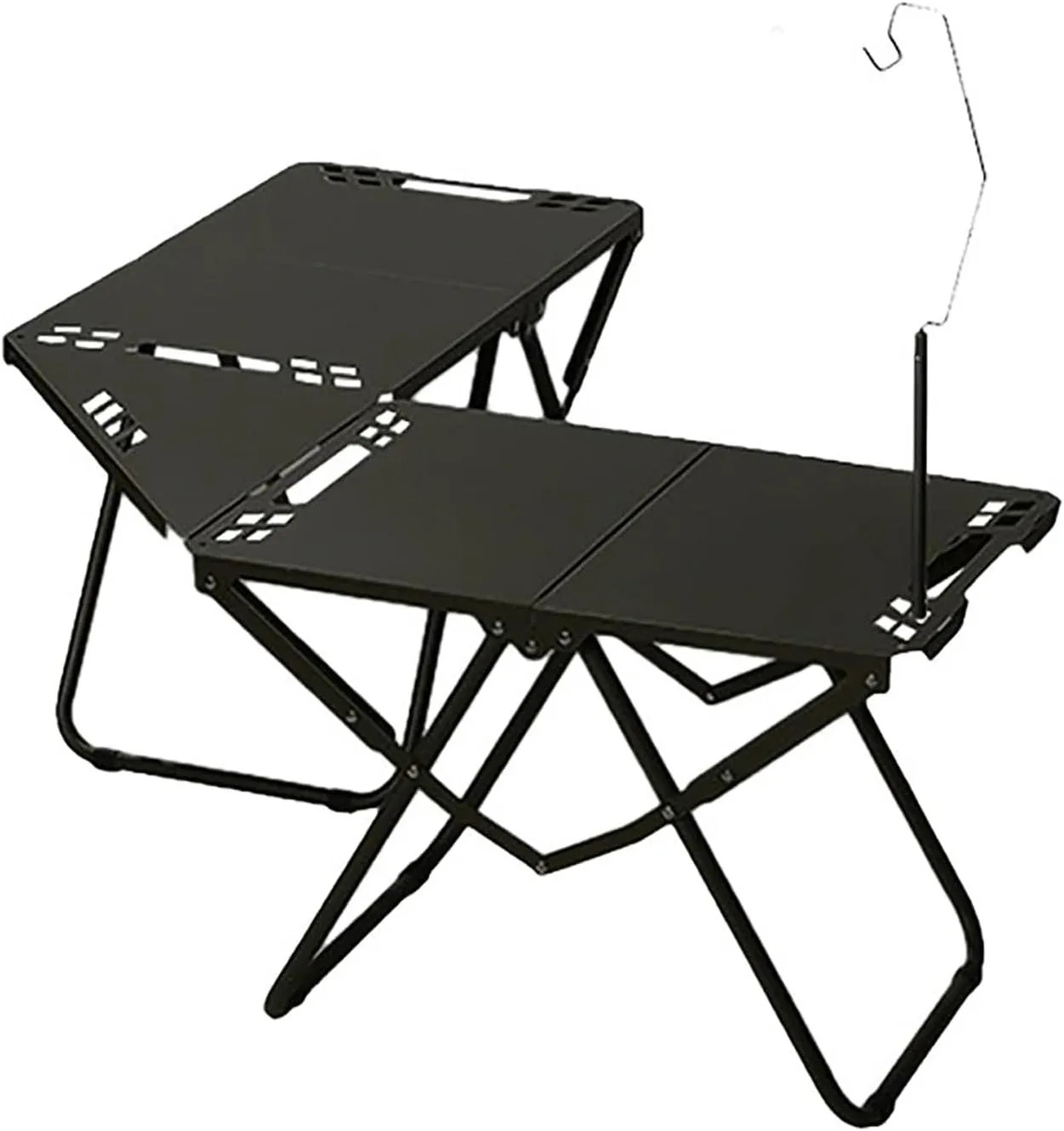 Portable Tables Folding, Metal Picnic Table, Easy Storage Grill Tables for Outside Versatile Beach Table Compact 1-2 Persons Camping Table for Outdoor BBQ Fishing Travel,Black,C