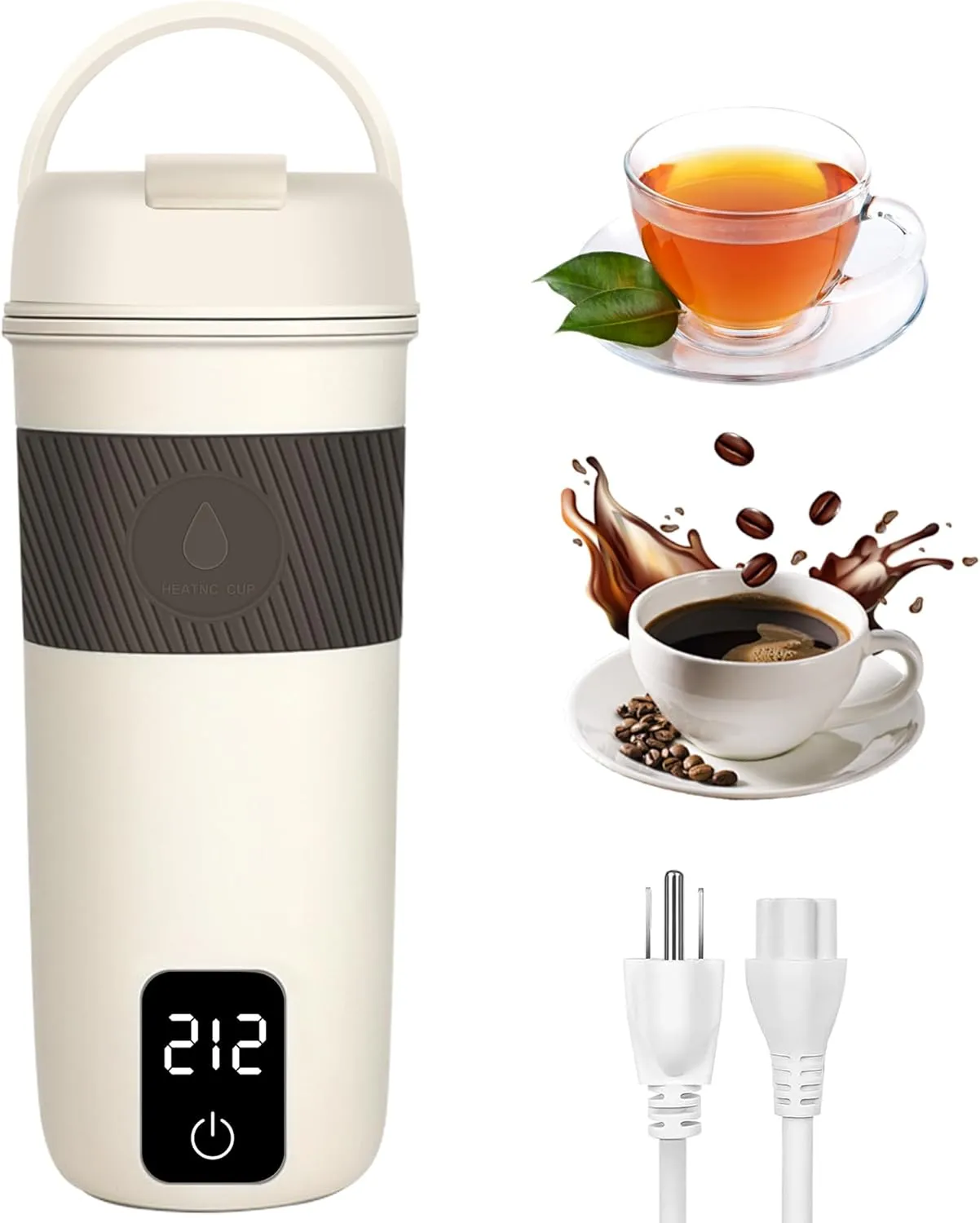 Portable Travel Kettle, Hot Water Kettle Electric, Small Tea Kettle for Boiling Water with 4 Temperature Settings, 304 Stainless Steel Mini Kettle with Auto Shut-Off and Boil Dry Protection(350ML)