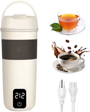 Portable Travel Kettle, Hot Water Kettle Electric, Small Tea Kettle for Boiling Water with 4 Temperature Settings, 304 Stainless Steel Mini Kettle with Auto Shut-Off and Boil Dry Protection(350ML)
