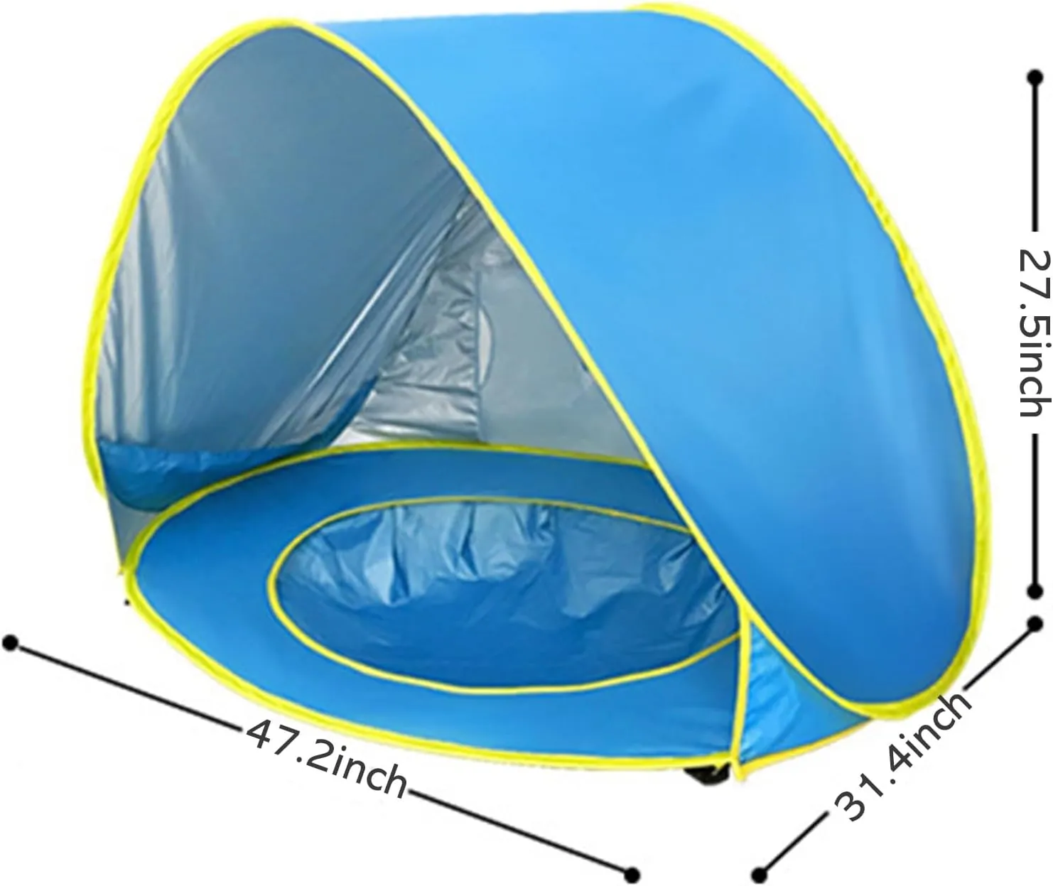 Portable UV-Resistant Baby Beach Tent, Mono Baby Beach Tent Pop up with Pool, Pop up Portable Easy Set Kids Shade Pool, UV Protection Dome for Babies Kids Infant Toddlers(Style 3,Set 2)