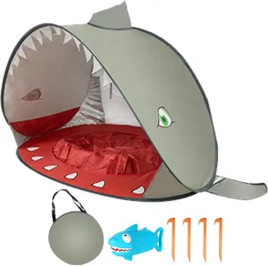 Portable UV-Resistant Baby Beach Tent, Mono Baby Beach Tent Pop up with Pool, Pop up Portable Easy Set Kids Shade Pool, UV Protection Dome for Babies Kids Infant Toddlers(Style 3,Set 2)