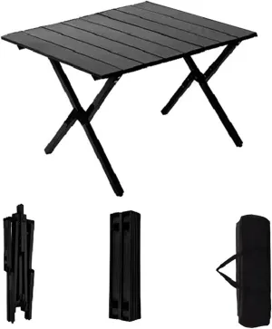 Portable Wooden Folding Travel Camping Table for Outdoor/Indoor Picnic, BBQ, Hiking with Carrying Bag, Low Height Portable Folding Travel Camping Table Multi-Purpose