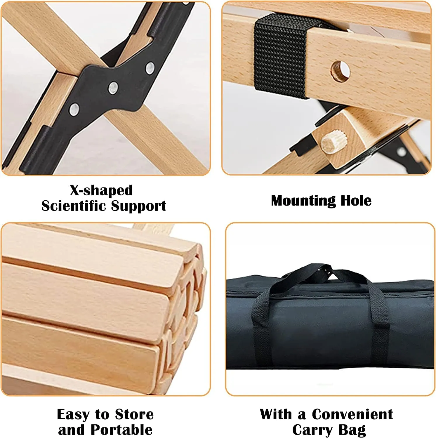 Portable Wooden Folding Travel Camping Table for Outdoor/Indoor Picnic, BBQ, Hiking with Carrying Bag, Low Height Portable Folding Travel Camping Table Multi-Purpose