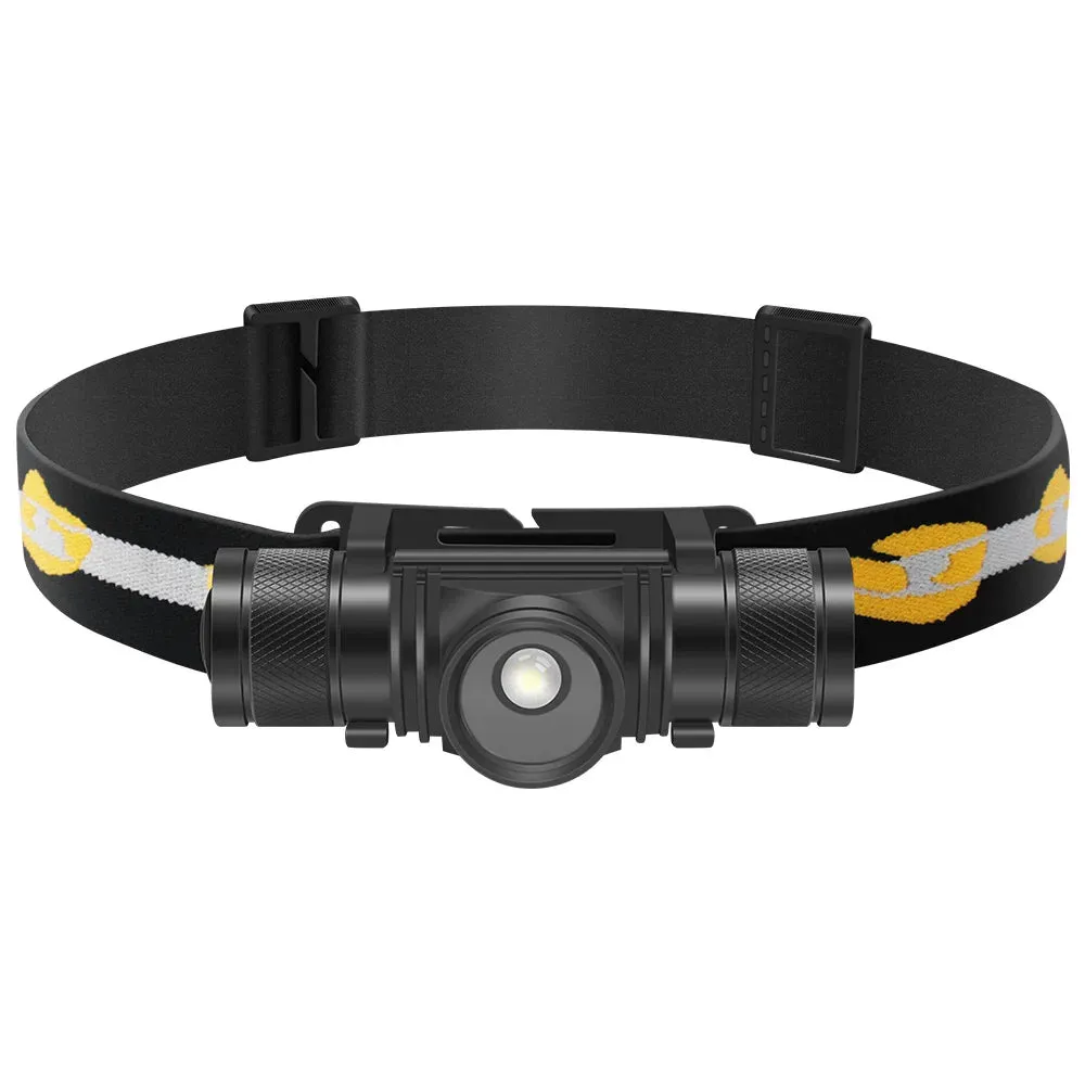 Powerful LED Zoom Headlamp, Rechargeable Type-C Headlight, Waterproof 18650 Head Torch for Camping & Fishing